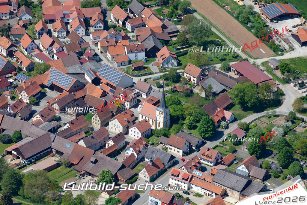 aktuelles Luftbild von Sondheim Mellrichstadt - Luftaufnahme wurde 2018 von https://frankenair.de mittels Flugzeug (keine Drohne) erstellt.