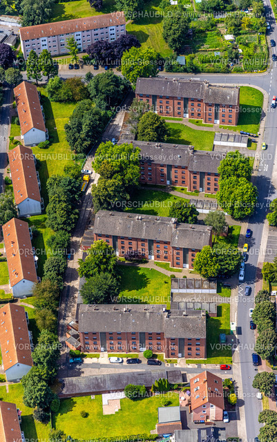 Hamm240706199 | Luftbild, Reihenhaus-Mietshäuser Wohnsiedlung Herringer Heide, Stadtbezirk Herringen, Hamm, Ruhrgebiet, Nordrhein-Westfalen, Deutschland