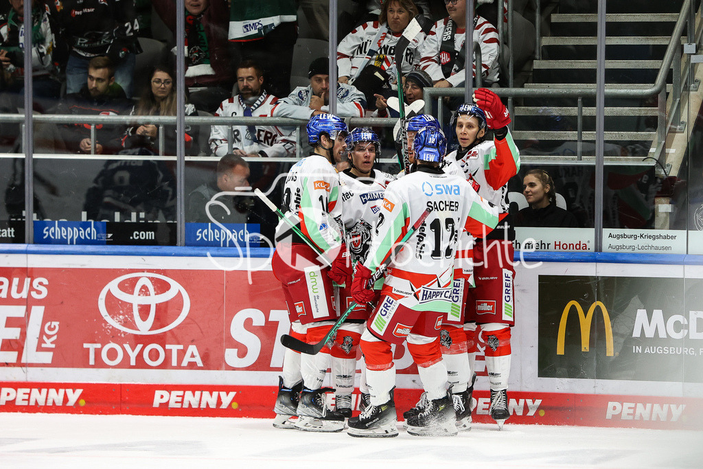 Augsburger Panther - Nürnberg ICE Tigers | Grosse Freude ueber den Ausgleich zum 1-1 durch Anrei HAKULINEN (AEV #94) / Jubel / Tor / Treffer / Torschuezte / DEL Retro Spiel