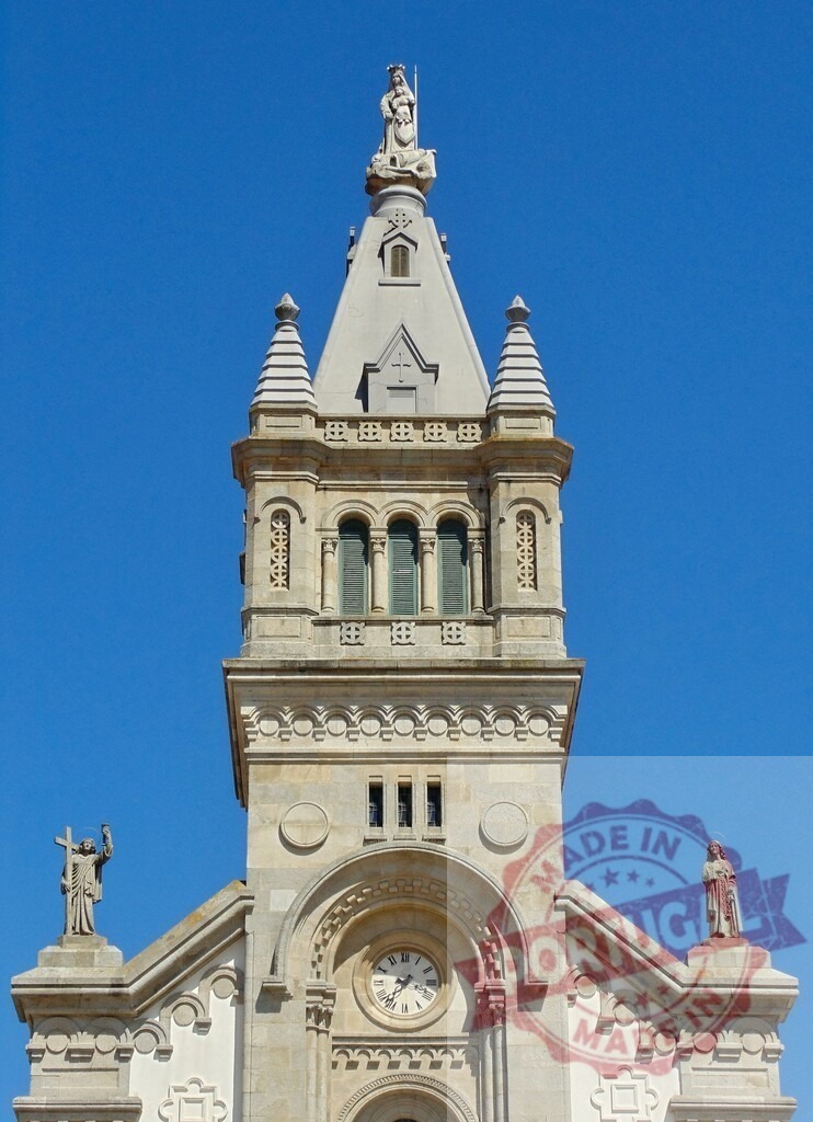 Santuário de Santa Luzia church tower in Viana do Castelo. Aveiro - Portugal | Santuário de Santa Luzia church tower against a clear blue sky - Realized with Pictrs.com
