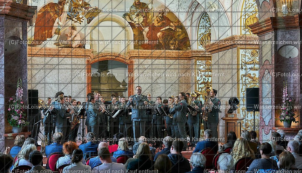 ALS1701_XXXIX-Chopin-Festival_Ausklang_Militaermusikkapelle NOe | (C)FotoLois.com, Alois Spandl, XXXIX. internationales CHOPIN-Festival in der Kartause Gaming, AUSKLANG in der Barockbibliothek mit der Militärmusik Niederösterreich unter der Leitung von Militärkapellmeister Oberst Adolf Obendrauf, So 6. August 2023.