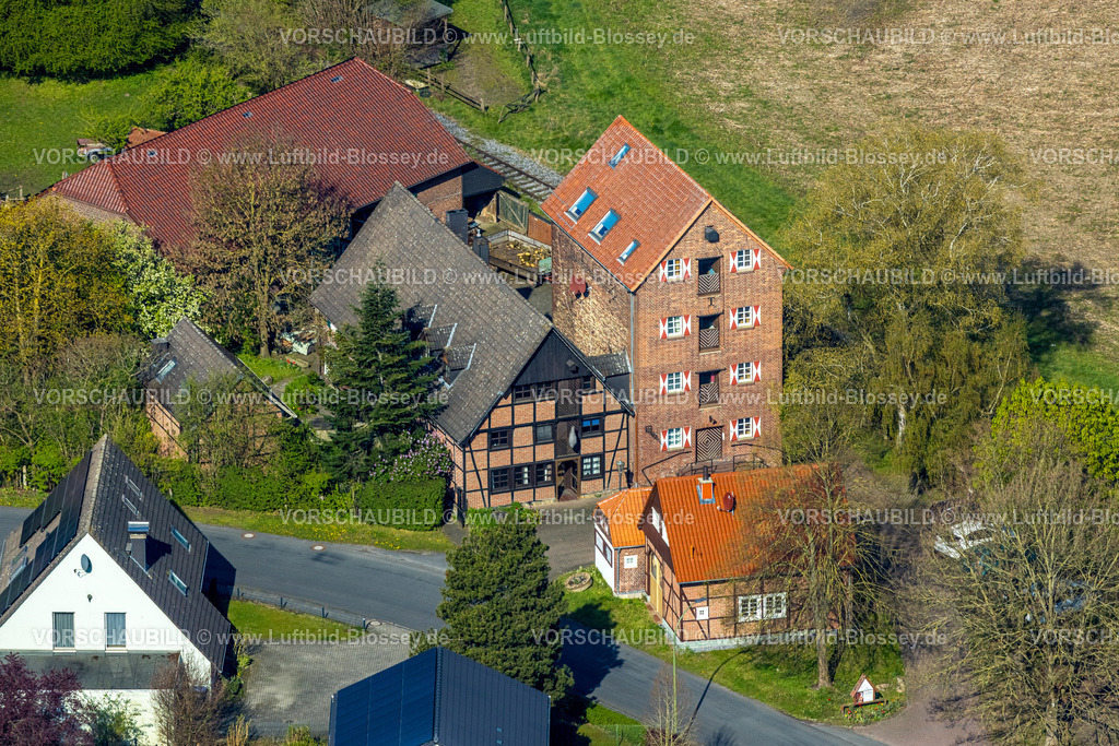 Hamm260400143Uentrop | Luftbild, Ferienwohnung Alte Mühle, historische FachwerkHäuser, Uentrop, Hamm, Ruhrgebiet, Nordrhein-Westfalen, Deutschland
