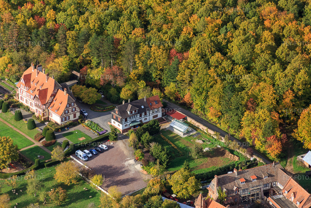 Luftbild: ferme Mellon in Niederbronn-les-Bains im Bundesland Bas-Rhin in Frankreich. – Foto: IMG_084717.jpg vom 23.10.2015 durch Werner Riehm/FLY-FOTO.de – Auflösung des Originals: 5472 x 3648 px – Ferme Mellon - Restaurant et chambres d'hôtes