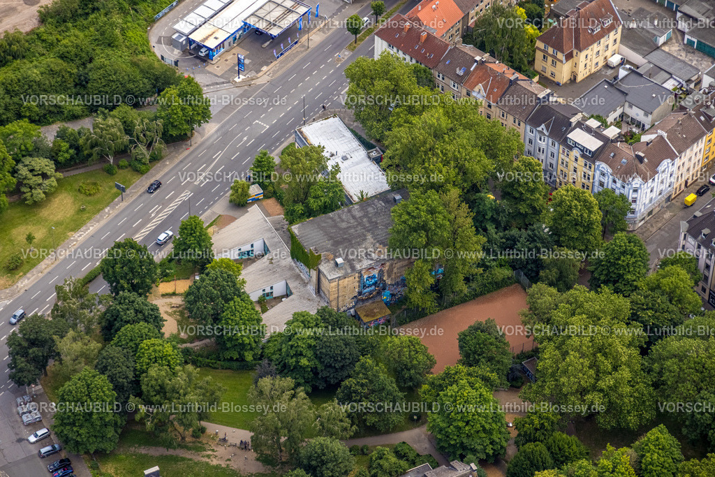 Dortmund230700194 | Luftbild, Blücherpark mit FABIDO Kindertagesstätte Treibstraße, AWO/dobeq GmbH Bildungszentrum, Gneisenaustraße, Dortmund Drums Gebäude, Hafen, Dortmund, Ruhrgebiet, Nordrhein-Westfalen, Deutschland