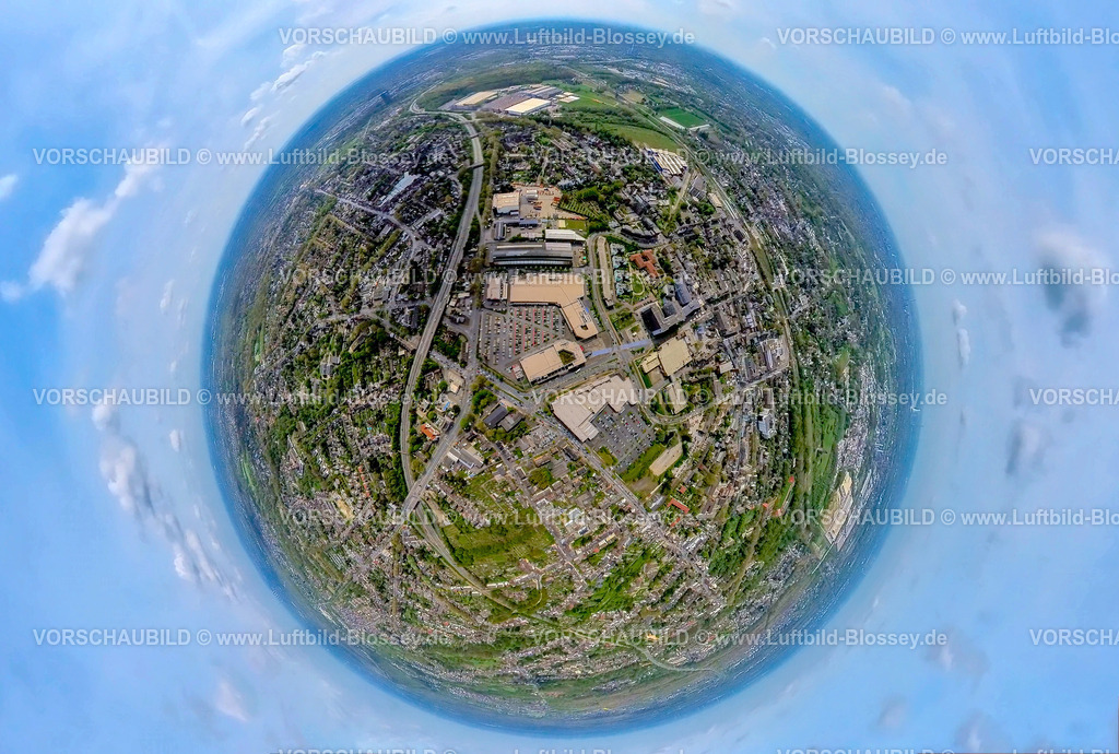 Oberhausen240490102Sterkrade-Mitte | Luftbild, Innenstadt Mitte City mit Rathaus, Einkaufszentrum mit Kaufland und Aldi Süd, Parkplätze und Autobahn A516, Sterkrade Mitte, Oberhausen, Rheinland, Ruhrgebiet, Nordrhein-Westfalen, Deutschland