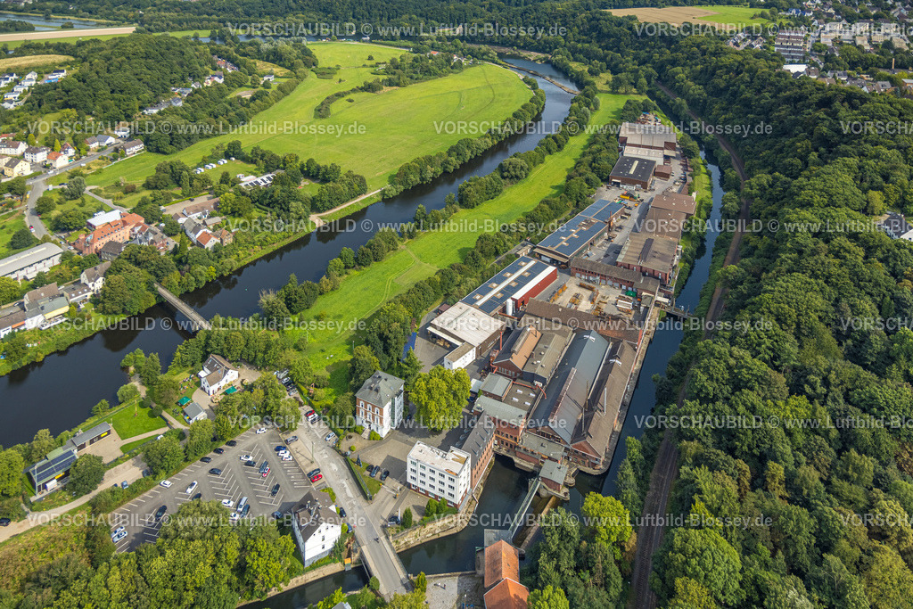 Witten250805050 | Luftbild, Friedrich Lohmann GmbH Werk am Fluss Ruhr, Ostherbede, Witten, Ruhrgebiet, Nordrhein-Westfalen, Deutschland