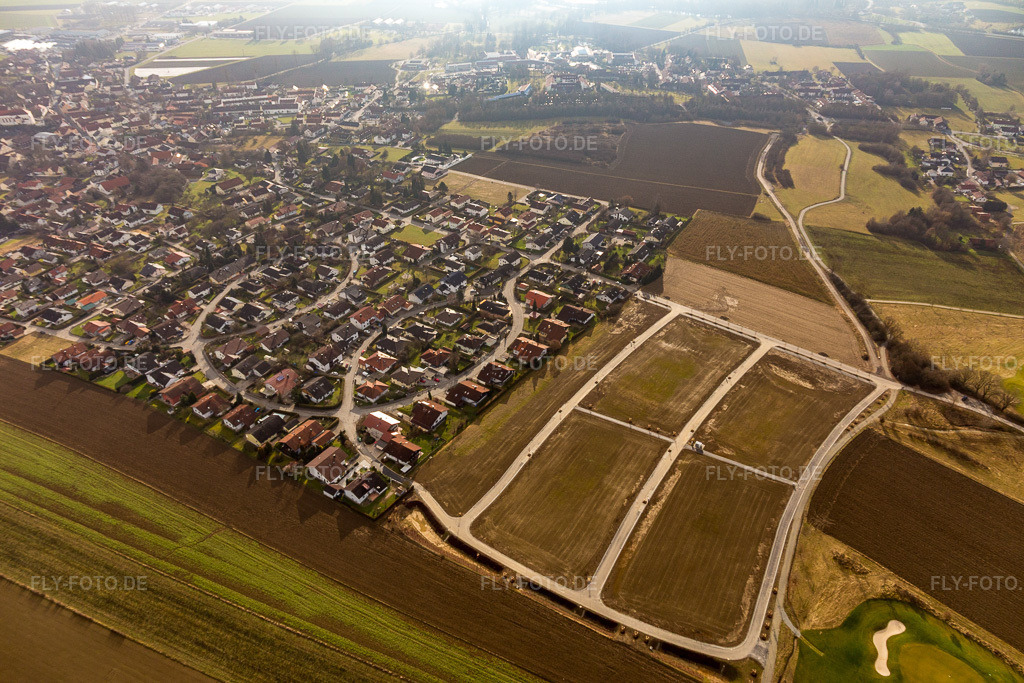 Luftbild: Neubaugebiet im Ortsteil Aunham in Bad Birnbach im Bundesland Bayern in Deutschland. Foto: IMG_095989.jpg vom 29.12.2016 durch Werner Riehm/FLY-FOTO.de
