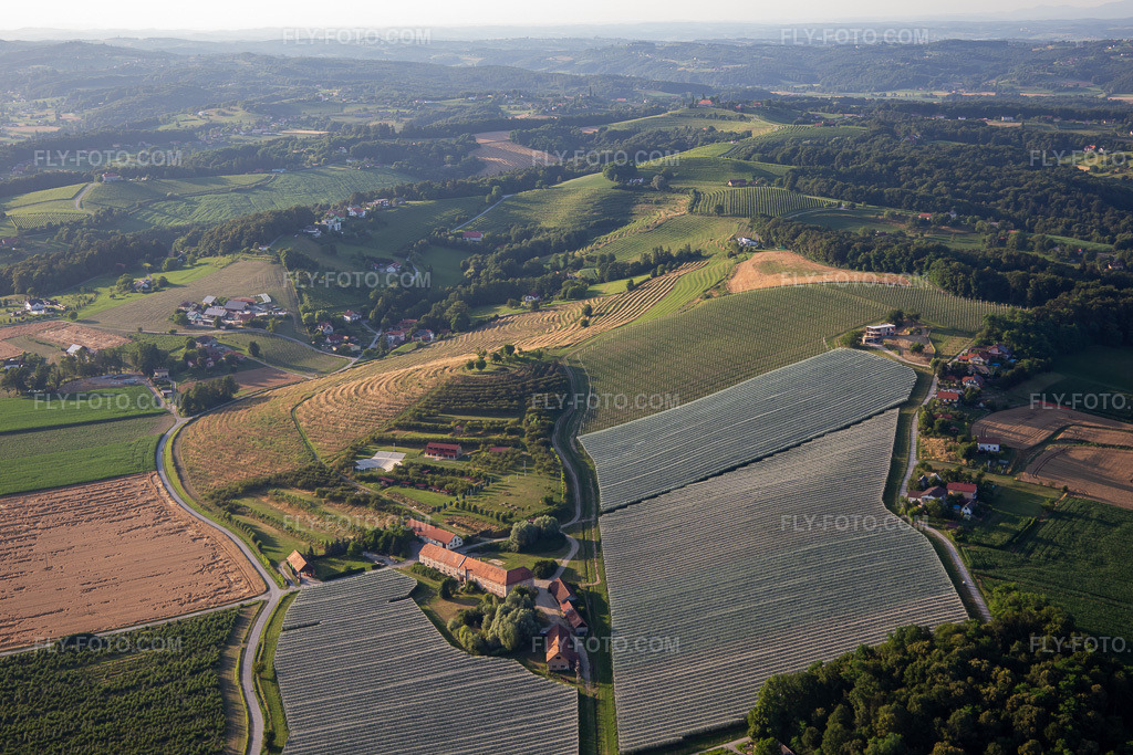 Aerial view: Roman camp / Rimski camp Poetovio / Roman camp Poetovio in the district Mestni Vrh in Ptuj in the state Slovenia, Slovenia. – Photo: IMG_137338.jpg taken on 07/08/2023 by Werner Riehm/FLY-FOTO.com – Resolution of the original: 5472 x 3648 px – Rimski kamp Poetovio - Rimske igre