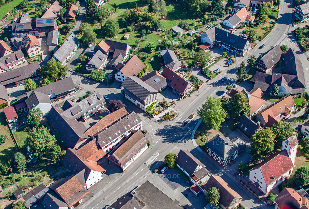 Luftbild: Dorf - Ansicht im Ortsteil Bodersweier in Kehl im Bundesland Baden-Württemberg in Deutschland. Foto: IMG_20622.jpg vom 31.08.2009 durch Werner Riehm/FLY-FOTO.de