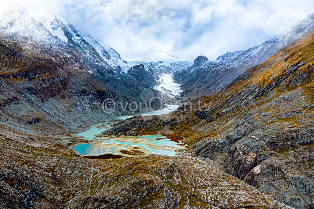 Die Pasterze, der Gletscher unterhalb des Großglockners | Luftbilder, Drohnenbilder, Oberfranken, Bayern, Kronach, Lichtenfels, Kulmbach, Thüringen, Frankenwald, Thüringerwald - Realisiert mit Pictrs.com