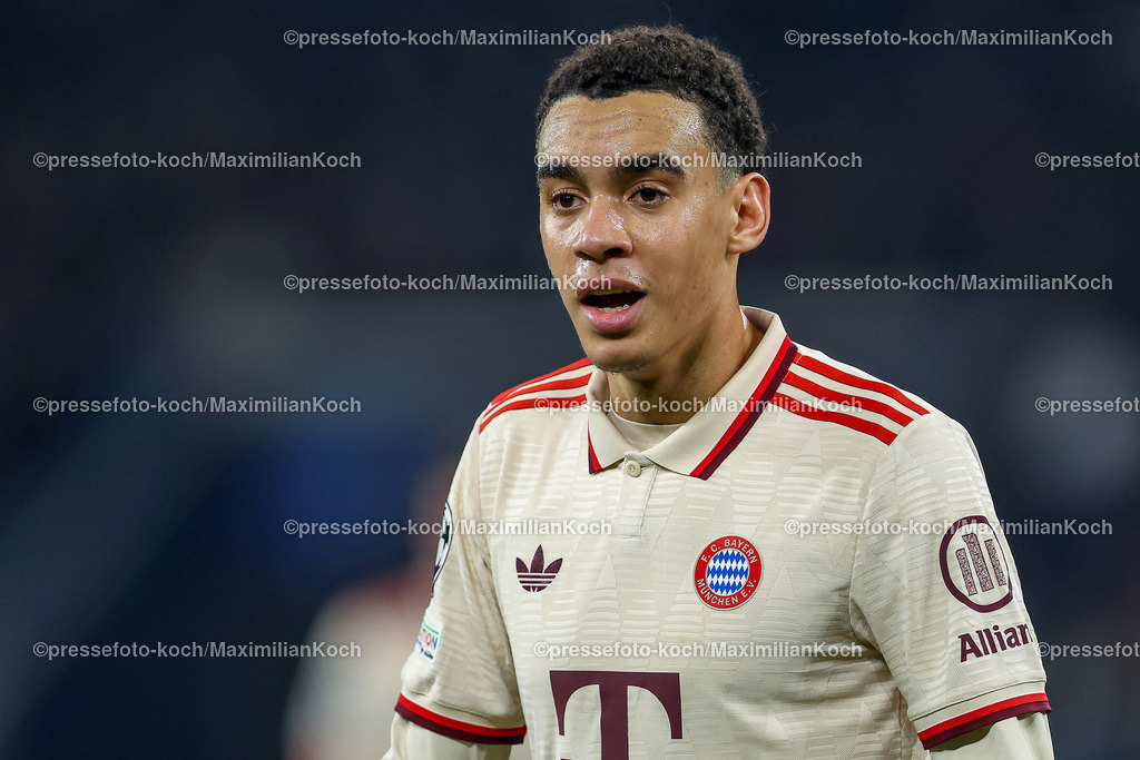 UCL10122402253 | 10.12.2024, Fußball, UEFA Champions League, Schachtar Donezk - FC Bayern München, Arena AufSchalke Gelsenkirchen, 8. Spieltag Saison 2024 2025: Jamal Musiala (Bayern #42)DFB regulations prohibit any use of photographs as image sequences and or quasi-video.