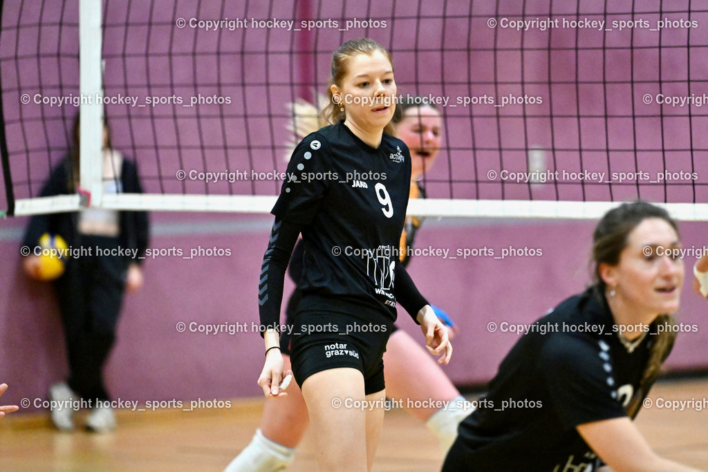 ASKÖ Volley Eagles Villach vs. VC Hausmannstätten | #9 STRANZL Jasmin VC Hausmannstätten, ASKÖ Volley Eagles Villach vs. VC Hausmannstätten, ASKÖ Volley Eagles Villach vs. VC Hausmannstätten am 01.02.2025 in Villach (Ballspielhalle Lind), Austria, (Photo by Bernd Stefan)