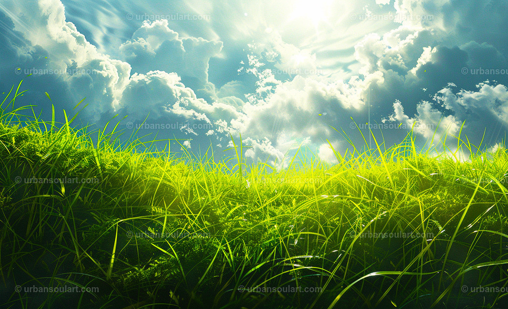 Grass Field With Dark Storm Clouds | A dramatic scene of a grass field under looming storm clouds, creating a powerful and intense atmosphere. Perfect for adding a bold, natural element. - Realisiert mit Pictrs.com