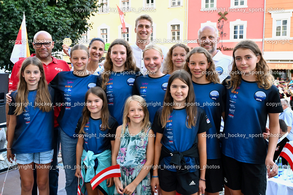 Empfang Heiko Gigler in Gmünd | EM Goldmedailie, Schwimmverein Spittal, Empfang Heiko Gigler in Gmünd, Empfang Heiko Gigler in Gmünd am 14.08.2024 in Gmünd (Hauptplatz Gmünd), Austria, (Photo by Bernd Stefan)