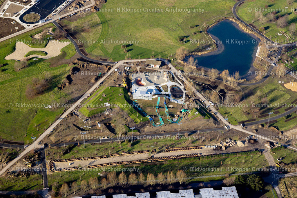 Luftbild Neuss-8960 | Luftbildfotografie Umbauarbeiten am Gelände der ehemaligen Rennbahn in Neuss im Bundesland Nordrhein-Westfalen, Deutschland - Realized with Pictrs.com
