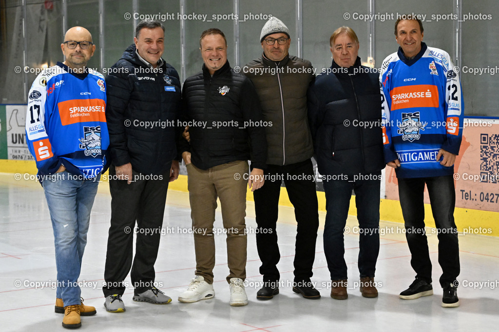 ESC Sparkasse Steindorf vs. LE Kings | Udo Bergner Sparkasse Feldkirchen, Sektionsleiter ESC Steindorf hans Tschernutter, Kärntner Eishockey Präsident Michael Herzog Löschnig, Bürgermeister Steindorf Georg Kavalar, Vizebürgermeister Steindorf Gotthard Hatberger, Gerhard Greimer Sparkasse Feldkirchen, ESC Sparkasse Steindorf vs. LE Kings, ESC Sparkasse Steindorf vs. LE Kings am 01.11.2025 in Steindorf (Ossiachersee Halle), Austria, (Photo by Bernd Stefan)