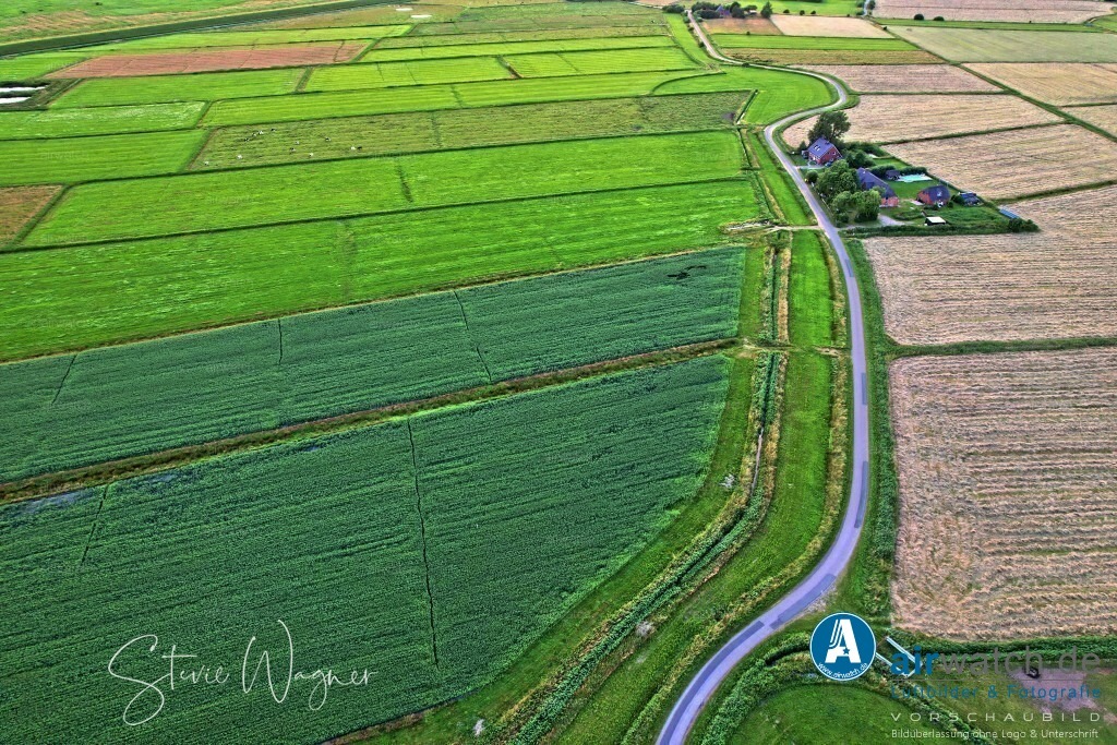 Luftbilder Hattstedtermarsch | Luftbilder, Nordsee, Nordfriesland, Hattstedtermarsch, Sterdebüll, Deichweg, Speckiweg, 