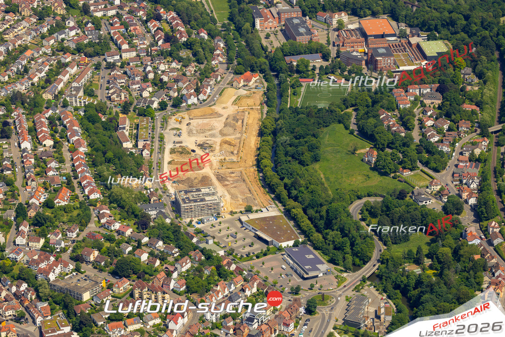 Das Luftbild zeigt Baustelle Backnang - Die Luftaufnahme wurde 2023 vom UL-Flugzeug aus erstellt ( keine Drohne ) - Hochauflösende Luftaufnahme - Für grossformatige Ausdrucke geeignet. Die Geschenkidee !Mit Lizenz und Bildrechte bestellbar