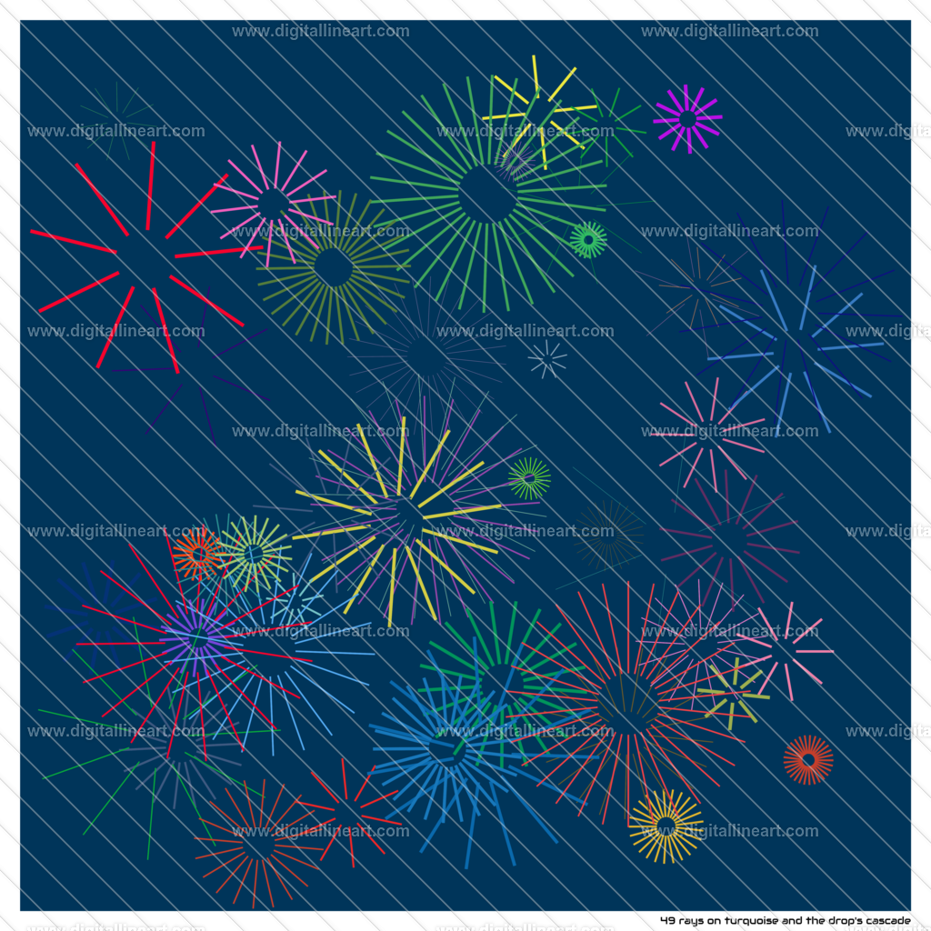 49-rays-turquoise-and-the-drop-s-cascade | digitallineart - Realisiert mit Pictrs.com