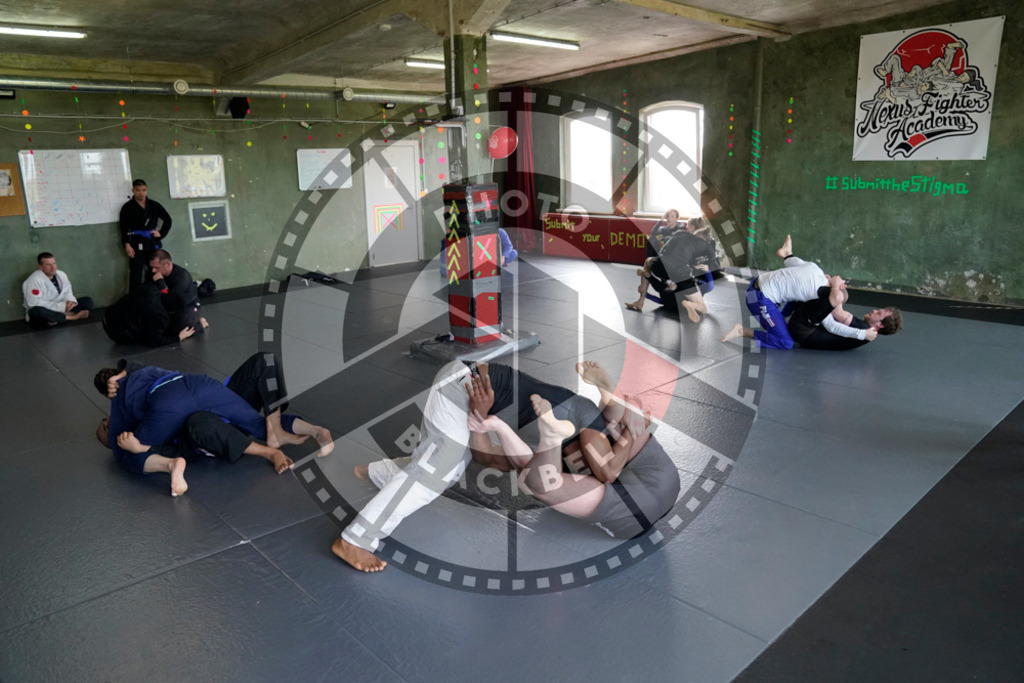 20240413PBB4999 | Fighters compete during the Grapplethon 24hours of rolling for a reason in Hamburg, Germany, on April 13, 2024.