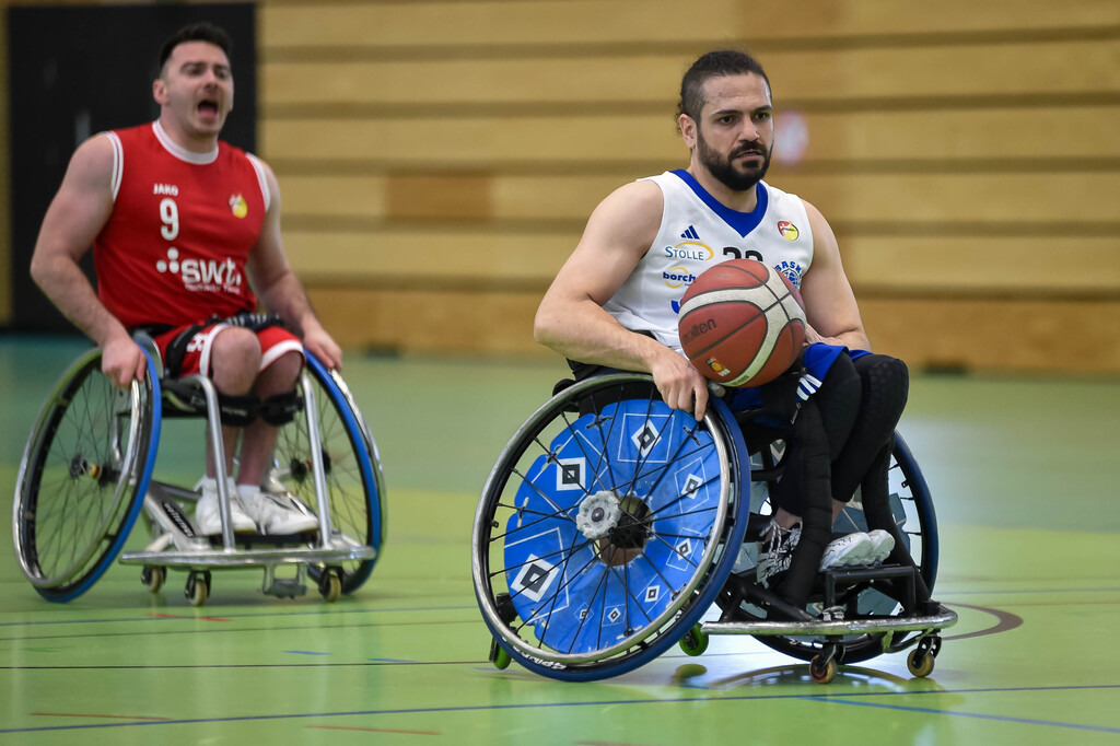 2024-03-17-0501 | #, RSKV Tübingen vs. BG Baskets Hamburg, Rollstuhlbasketball 2. Bundesliga, Saison 2023/24, 17.03.2024
Foto: Ralph Kunze - Realisiert mit Pictrs.com