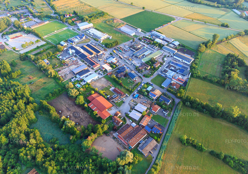 Luftbild: Industriegebiet Industriestraße mit Union Bauzentrum Hornbach Billigheim, Reitstall Petra Egalite und Sportpferde Hasche in Billigheim-Ingenheim im Bundesland Rheinland-Pfalz in Deutschland.Foto: IMG_148268.jpg vom 17.06.2025 durch Werner Riehm/FLY-FOTO.deBilligheim-Ingenheim | Union Bauzentrum Hornbach GmbHReitstall EgalitéWWW.REITCLUB-BILLIGHEIM.DE