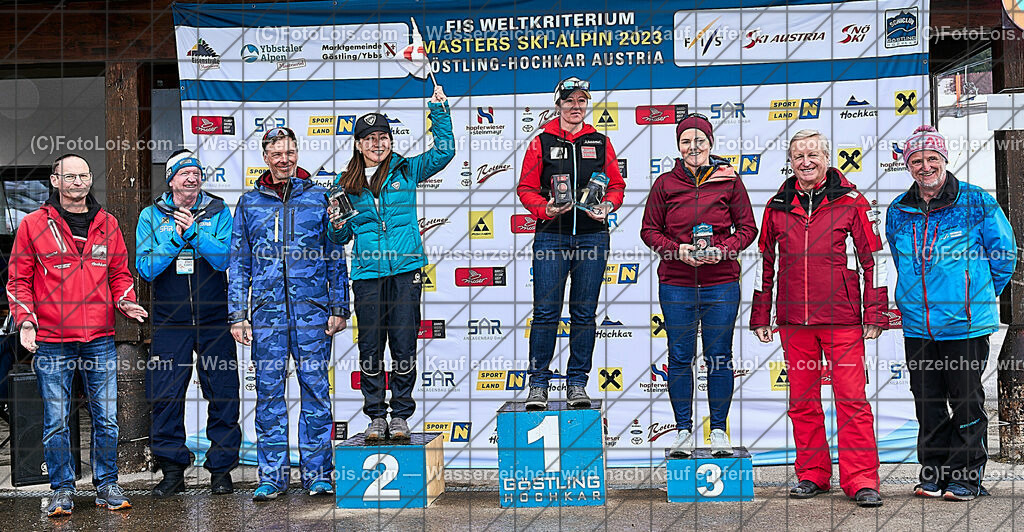 ALP1515_FMC-GS_Kat-C_Tagesbestzeiten_Siegerehrung | (C)FotoLois.com, Alois Spandl, FIS Masters Cup Ski Alpin 2023 Hochkar, GiantSlalom-Kategorie A-B-C, Fr 24. März 2023.