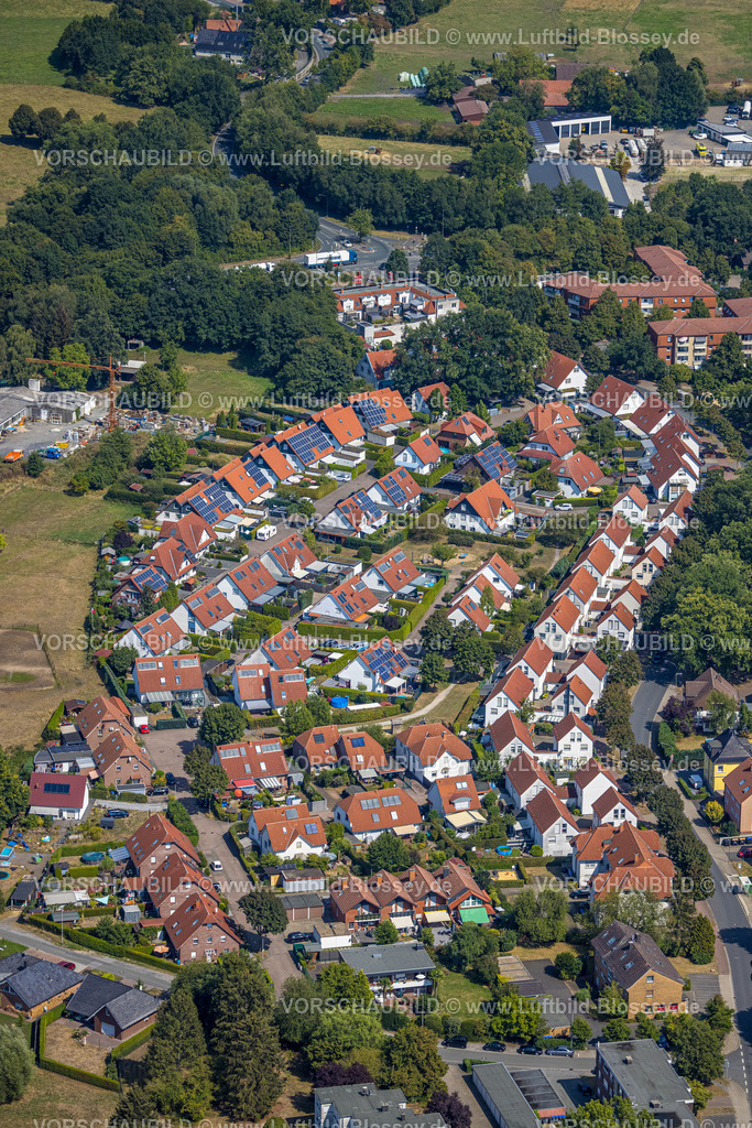 Hamm220809455HerringenPelkum | Luftbild, Wohnsiedlung Herringer Heide, rote Dächer, Herringen, Hamm, Ruhrgebiet, Nordrhein-Westfalen, Deutschland