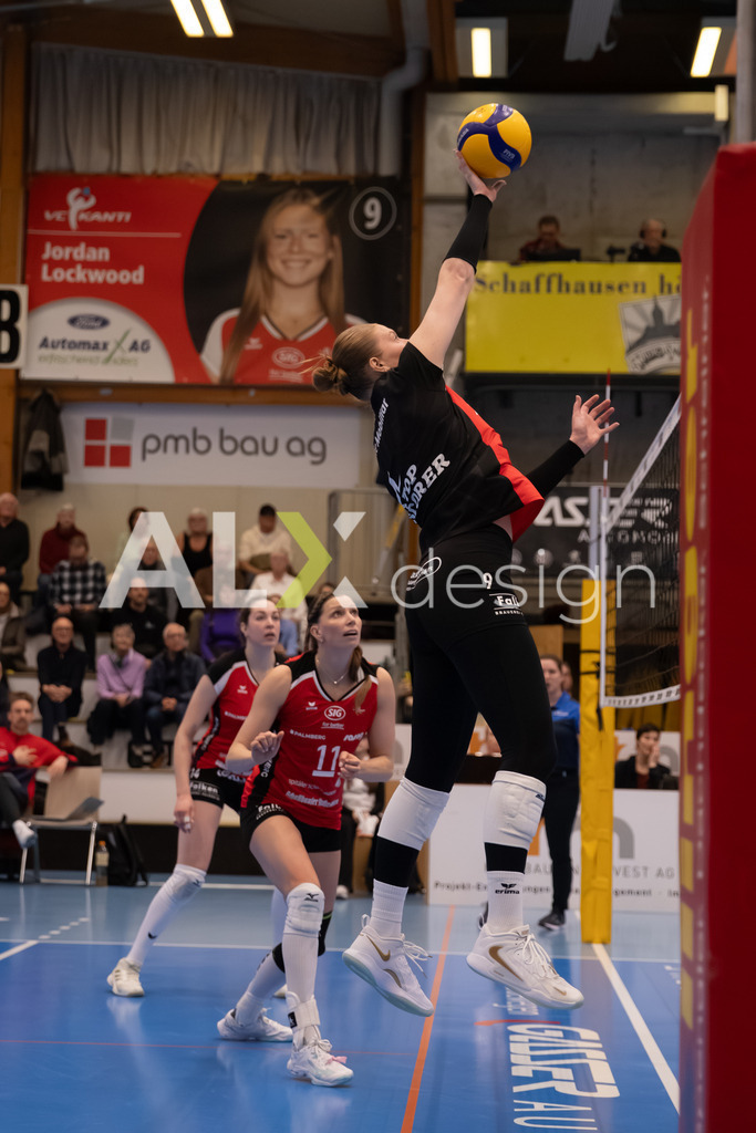 Volleyball I Frauen I Saison 2025-2026 I Volleyball NLA | Women I Round 16 I VC Kanti Schaffhausen - Viteos NUC I 31.01.2026 | 9 Jordan Lockwood (USA) (VC Kanti Schaffhausen) – Diagonal - Realisiert mit Pictrs.com