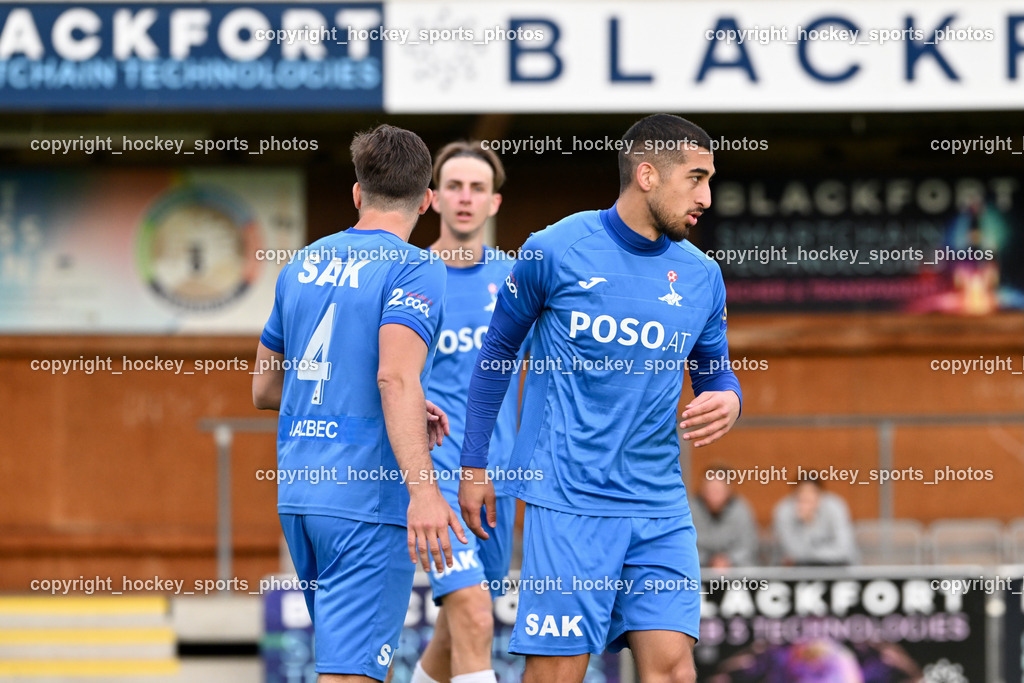 SAK vs. SV Spittal Drau 1921 | Jubel SAK Mannschaft, #4 Rok Jazbec SAK, #16 Sasa Blagojevic SAK, #5 Jakob Geister SAK, SAK vs. SV Spittal Drau 1921, SAK vs. SV Spittal Drau 1921 am 23.05.2025 in Klagenfurt (Sportpark Welzenegg), Austria, (Photo by Bernd Stefan)