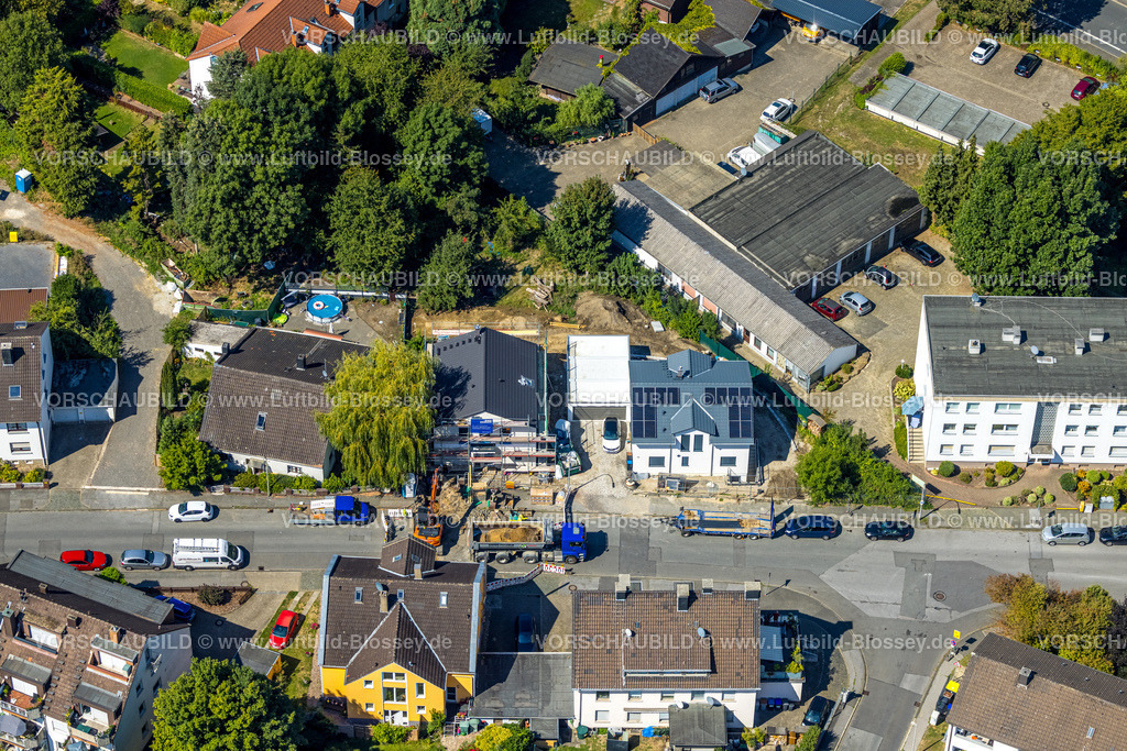 Witten220808652 | Luftbild, Baustelle mit Neubau Wohnhaus an der Straße Steinhügel, Heven, Witten, Ruhrgebiet, Nordrhein-Westfalen, Deutschland