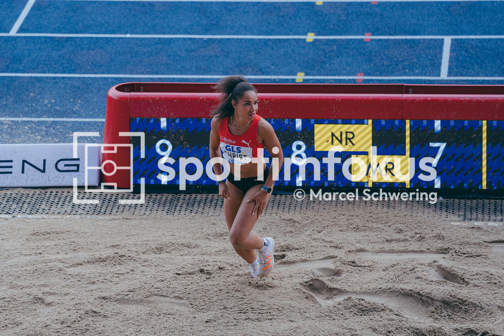 Deutsche Meisterschaften der Frauen und Männer 2026 | Tabea Christ, LG Brillux Münster, Weitsprung, Deutsche Meisterschaften der Frauen und Männer 2026, Lohrheidestadion Bochum-Wattenscheid, 26.07.2026. Foto: Marcel Schwering / sportimfokus - Realisiert mit Pictrs.com