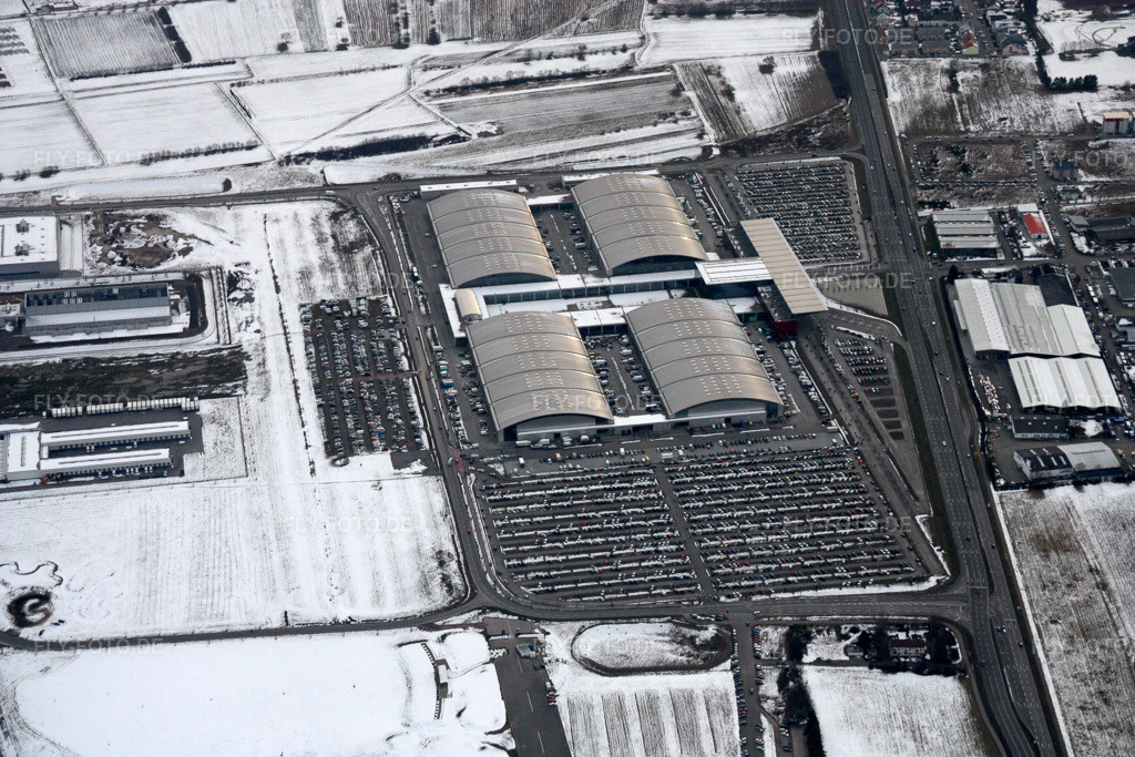 Luftbild: dm-arena, Neue Messe im Ortsteil Forchheim in Rheinstetten im Bundesland Baden-Württemberg in Deutschland. Foto: IMG_16984.jpg vom 15.02.2009 durch Werner Riehm/FLY-FOTO.de