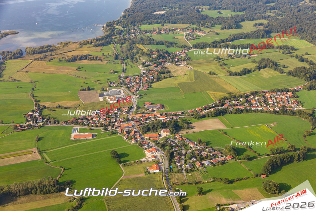 Aktuelles Luftbild von Vorderfischen Pähl - Die Luftaufnahme wurde 2020 mittels UL-Flugzeug erstellt ( keine Drohne ) - hochauflösende Kamera-Systeme von  Canon -Beste Qualität - Für grossformatige Ausdrucke geeignet. Die Geschenkidee !