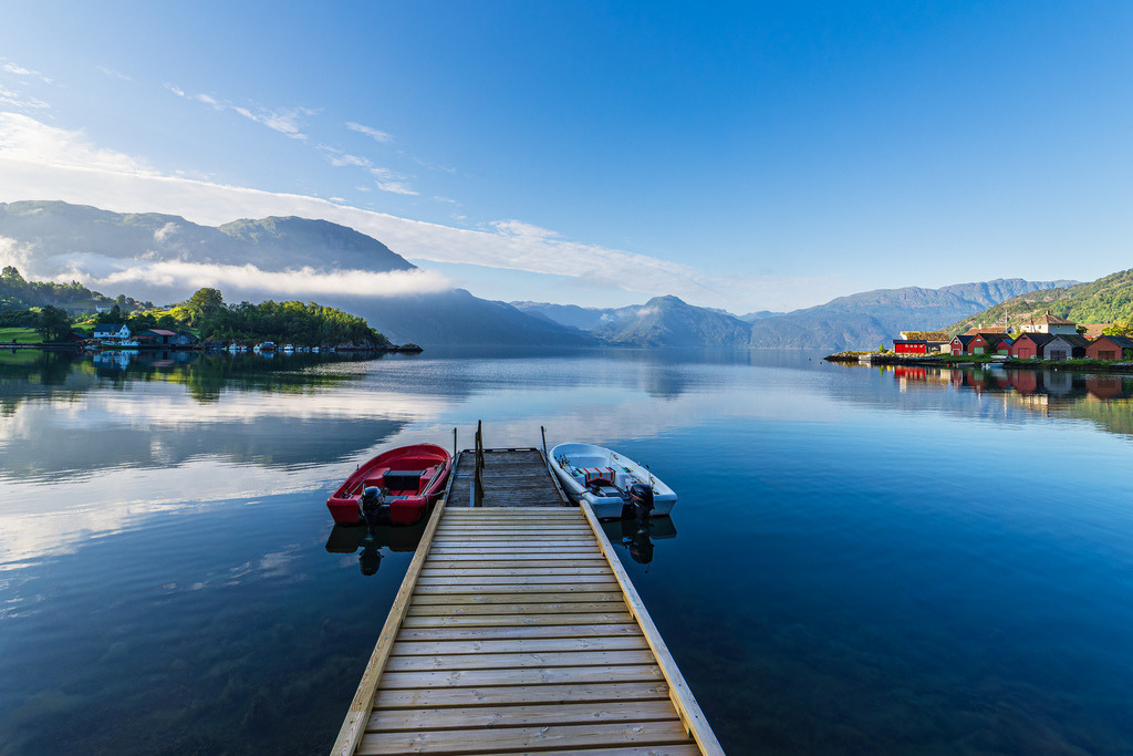 Blick über den Åkrafjord in Norwegen | Blick über den Åkrafjord in Norwegen.