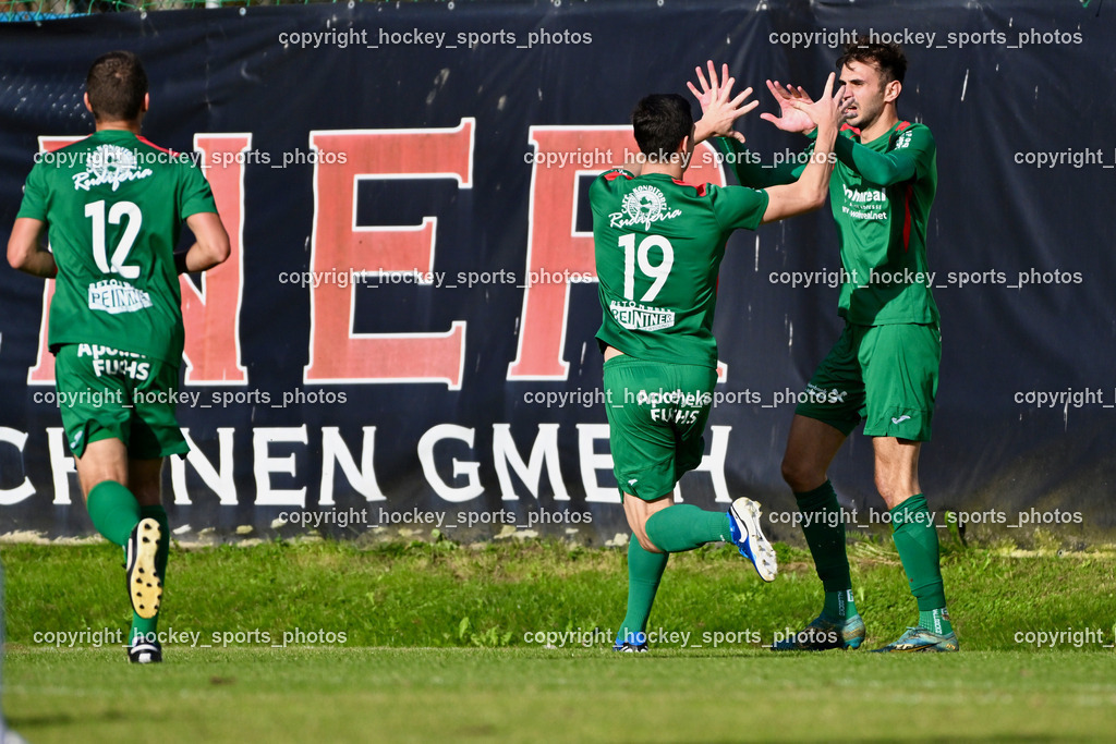 FC ASKÖ Gmünd vs. Union Matrei  | #9 Juro Kovacic FC Gmünd, Jubel, FC ASKÖ Gmünd vs. Union Matrei , #19 Nico Payer FC Gmünd, #12 Moritz Mair Matrei, FC ASKÖ Gmünd vs. Union Matrei  am 21.09.2024 in Gmünd (Sportplatz Gmünd), Austria, (Photo by Bernd Stefan)