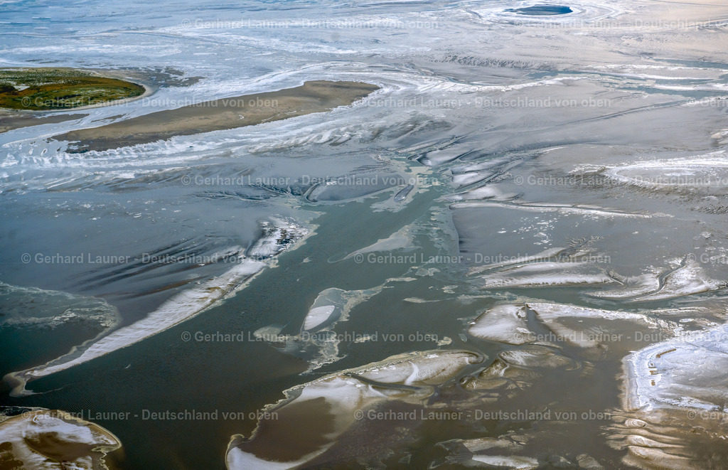 4044433 | Eisstrukturen im Wattenmeer bei Scharhörn, Nationalpark Hamburgisches Wattenmeer