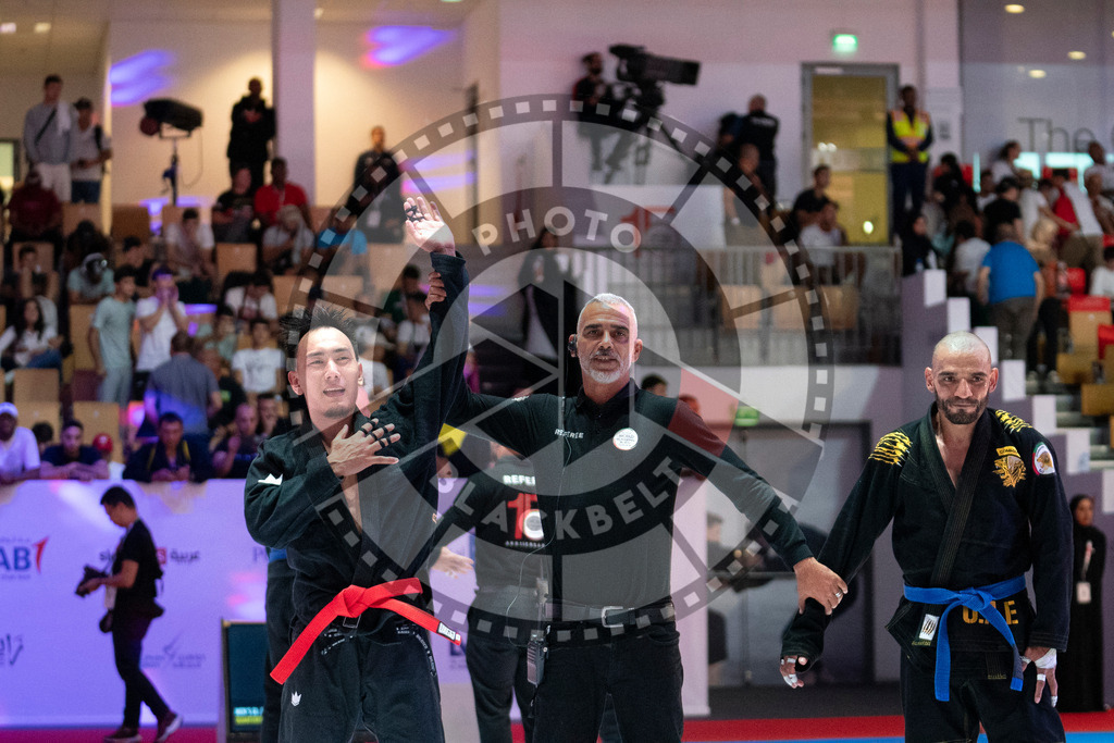 20231106PBB2488 | Fighters compete during the AJP World Master Championship in the Mubadala Arena in Abu Dhabi, Arab United Emirates, on November 6, 2023.