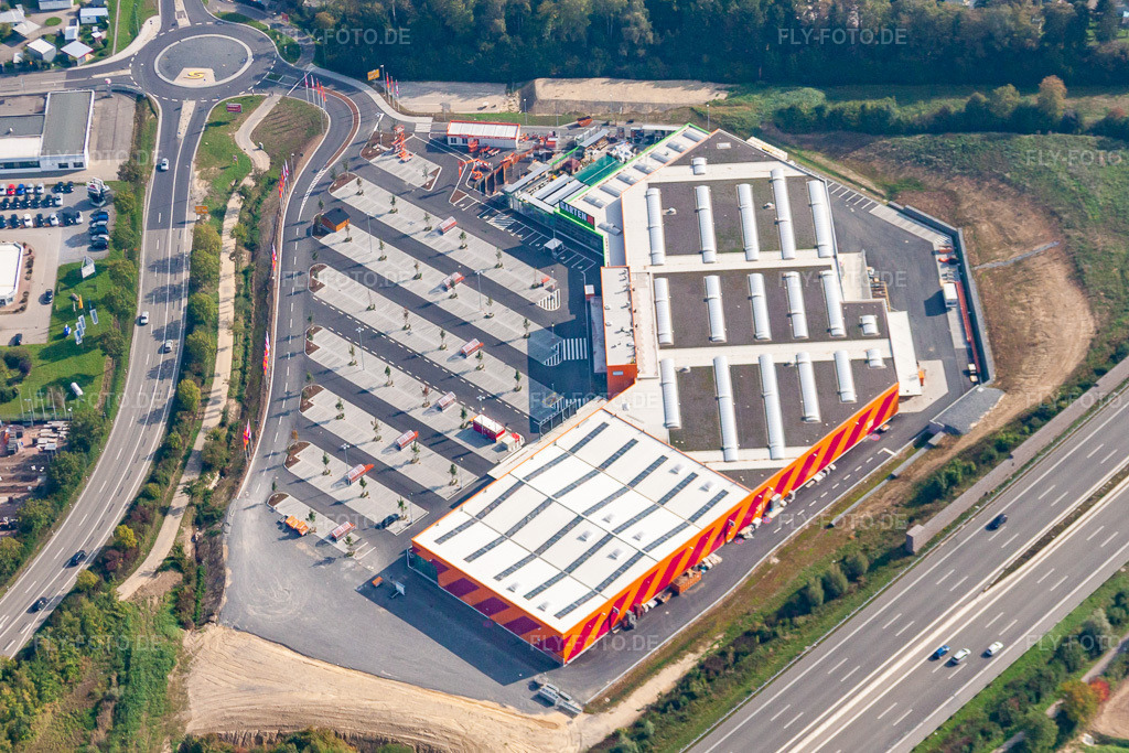Luftbild: Hornbach Gewerbegebiet SW in Sinsheim im Bundesland Baden-Württemberg in Deutschland. Foto: IMG_45564-1611.jpg vom 25.09.2011 durch Werner Riehm/FLY-FOTO.de