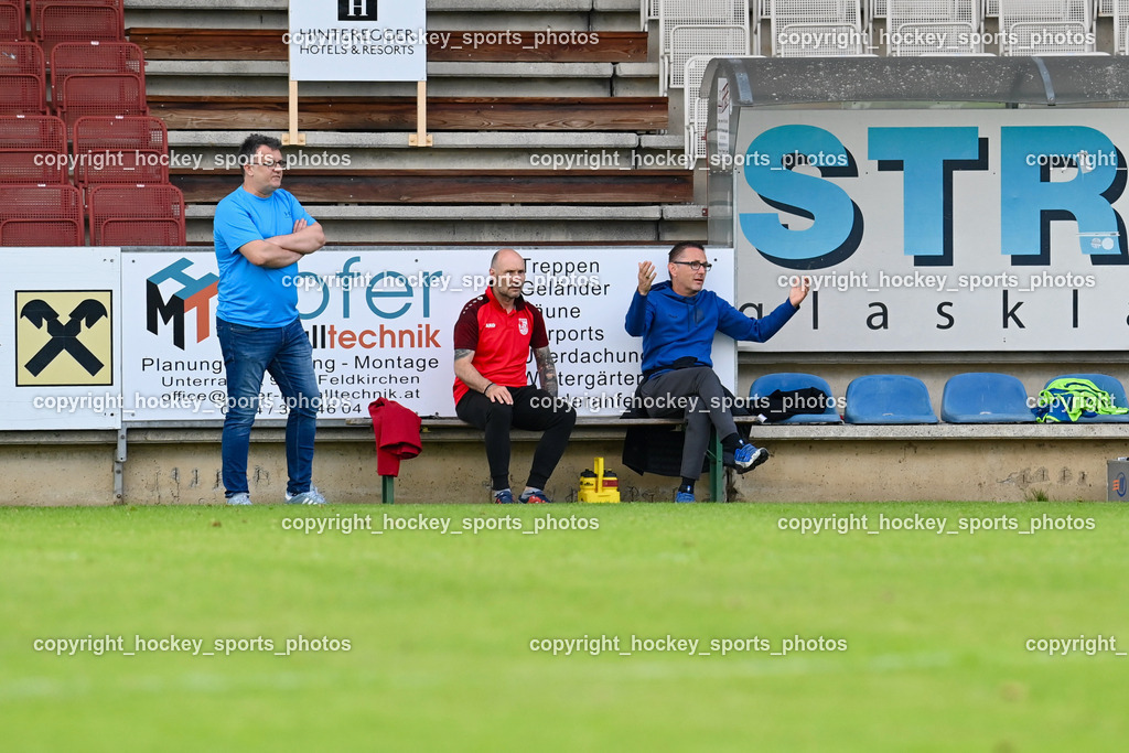 SV Feldkirchen vs. ATSV Wolfsberg 26.5.2023 | Headcoach ATSV Wolfsberg Mario Romac, Assistentcoach ATSV Wolfsberg Bernhard Huber, Tormanntrainer ATSV Wolfsberg Helmut Zellnig