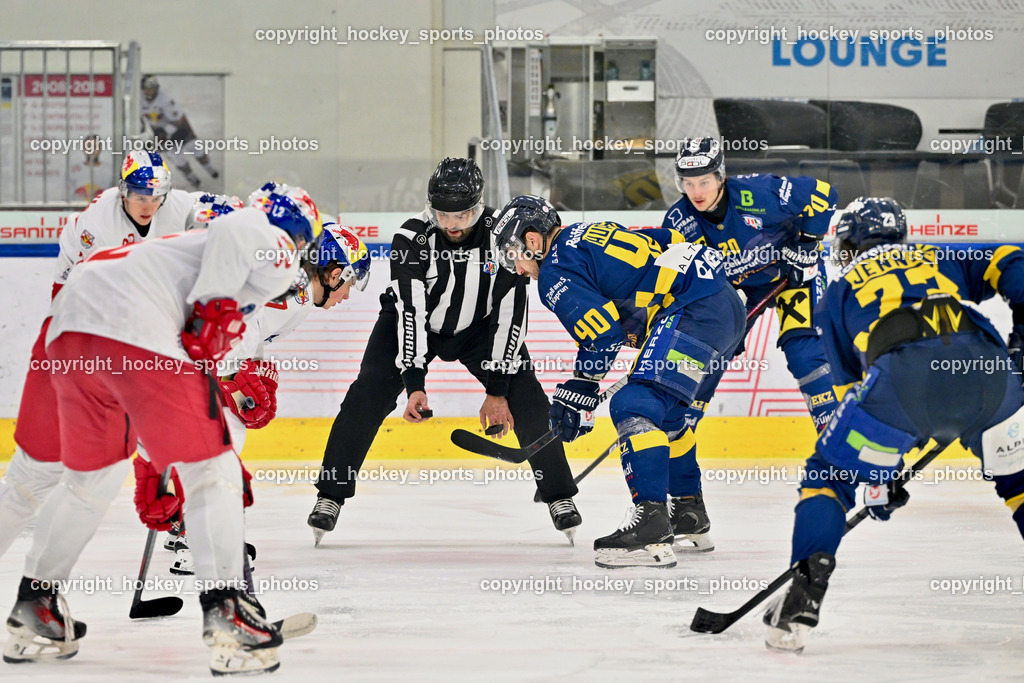 RED BULL HOCKEY JUNIORS vs. EK DIE ZELLER EISBÄREN | ZACHERL Patrick Referee, #40 Huard Nicklas EK DIE ZELLER EISBÄREN, #20 Rappold Kilian EK DIE ZELLER EISBÄREN, RED BULL HOCKEY JUNIORS vs. EK DIE ZELLER EISBÄREN, RED BULL HOCKEY JUNIORS vs. EK DIE ZELLER EISBÄREN am 14.01.2025 in Salzburg (Eisarena Salzburg), Austria, (Photo by Bernd Stefan)