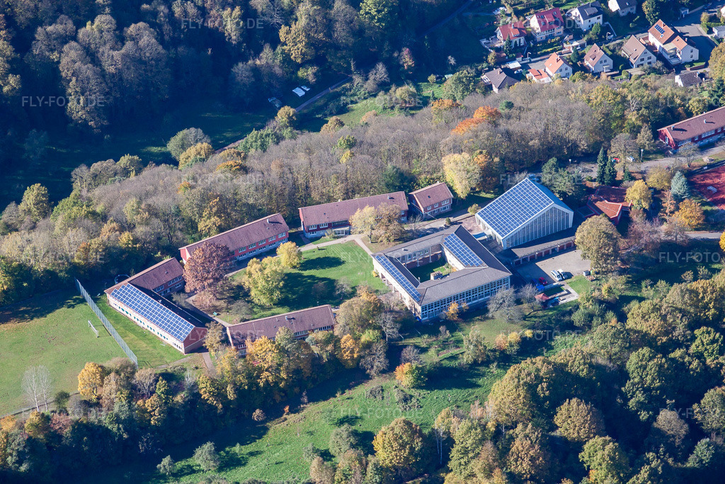 Luftbild: Privates Trifels-Gymnasium in Annweiler am Trifels im Bundesland Rheinland-Pfalz in Deutschland. Foto: IMG_34629.jpg vom 26.10.2010 durch Werner Riehm/FLY-FOTO.de