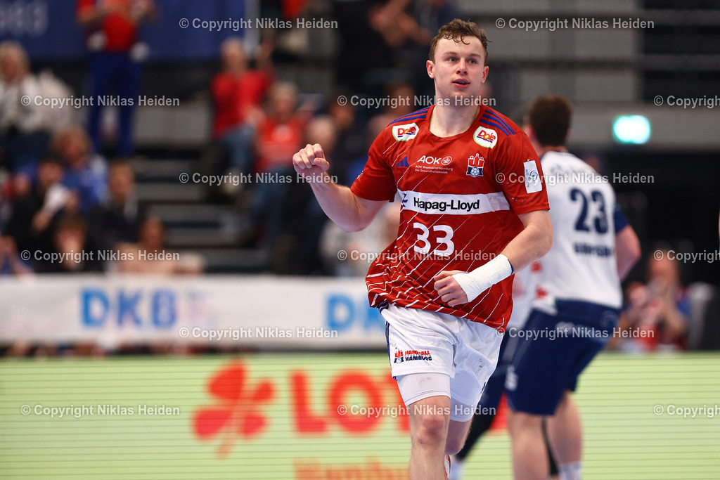 NH_HandballSportVereinHamburg_1VfLPotsdam_HandballBundesliga_03042025 | #33 Moritz Sauter (HSV Hamburg)Handball I Herren I Bundesliga (Daikin HBL) I Saison 2024-2025 I 25. Spieltag I HSV Hamburg - 1. VfL Potsdam I 03.04.2025 I Sporthalle Hamburg