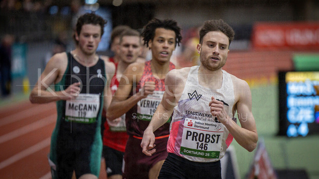 Indoor Meeting Dortmund, 08.02.2026 | DORTMUND, GERMANY - FEBRUARY 8:  Marius Probst (TV Wattenscheid 01) during 1500m of the Indoor Meeting Dortmund at the Helmut-Koernig-Halle on February 8, 2026 in Dortmund, Germany. (Photo by Axel Kohring/Beautiful Sports Int.)