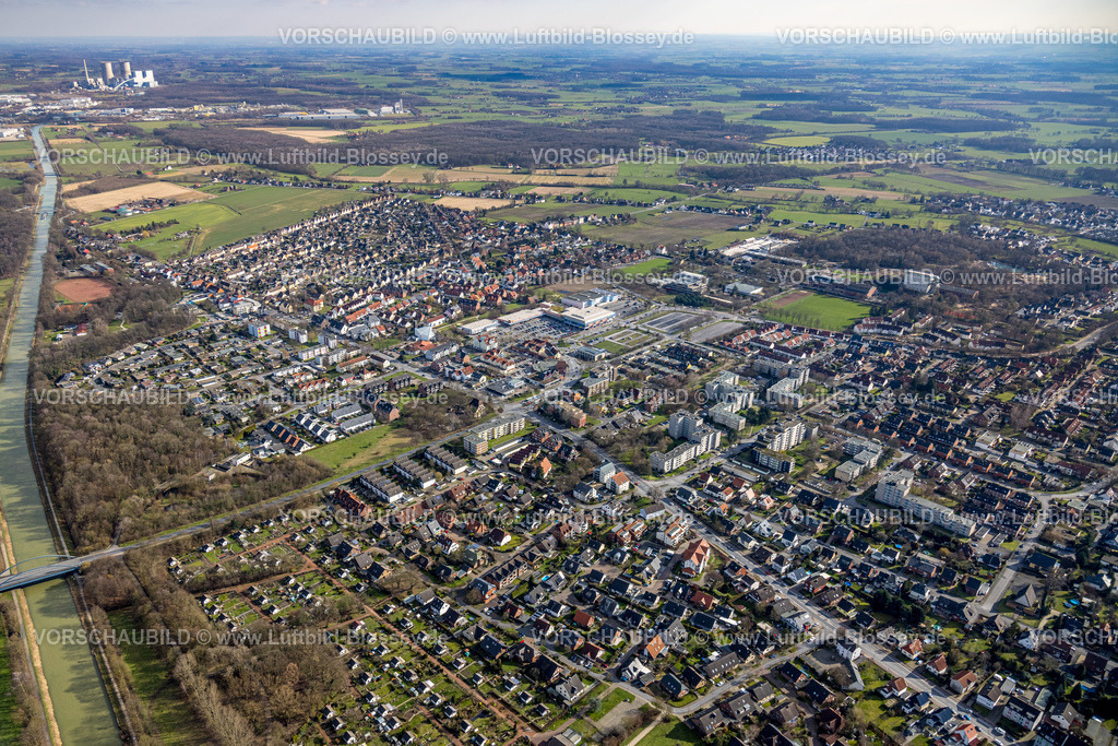 Hamm230216059 | Luftbild, Ortsansicht an der Ostwennemarstraße, Ortsteil Werris, Datteln-Hamm-Kanal, Uentrop, Hamm, Ruhrgebiet, Nordrhein-Westfalen, Deutschland