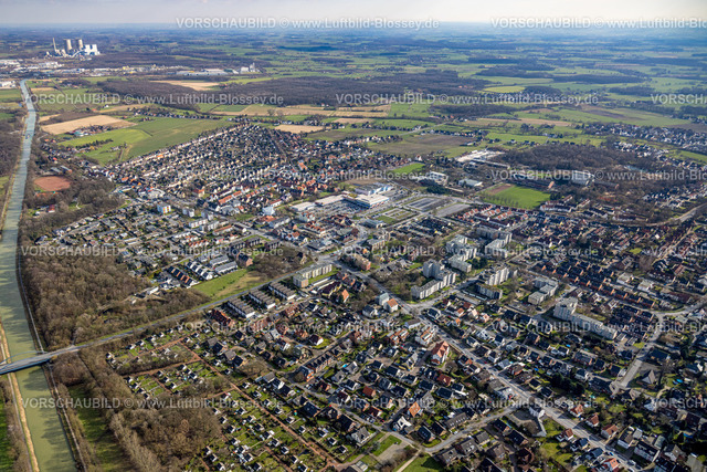 Hamm230216059 | Luftbild, Ortsansicht an der Ostwennemarstraße, Ortsteil Werris, Datteln-Hamm-Kanal, Uentrop, Hamm, Ruhrgebiet, Nordrhein-Westfalen, Deutschland