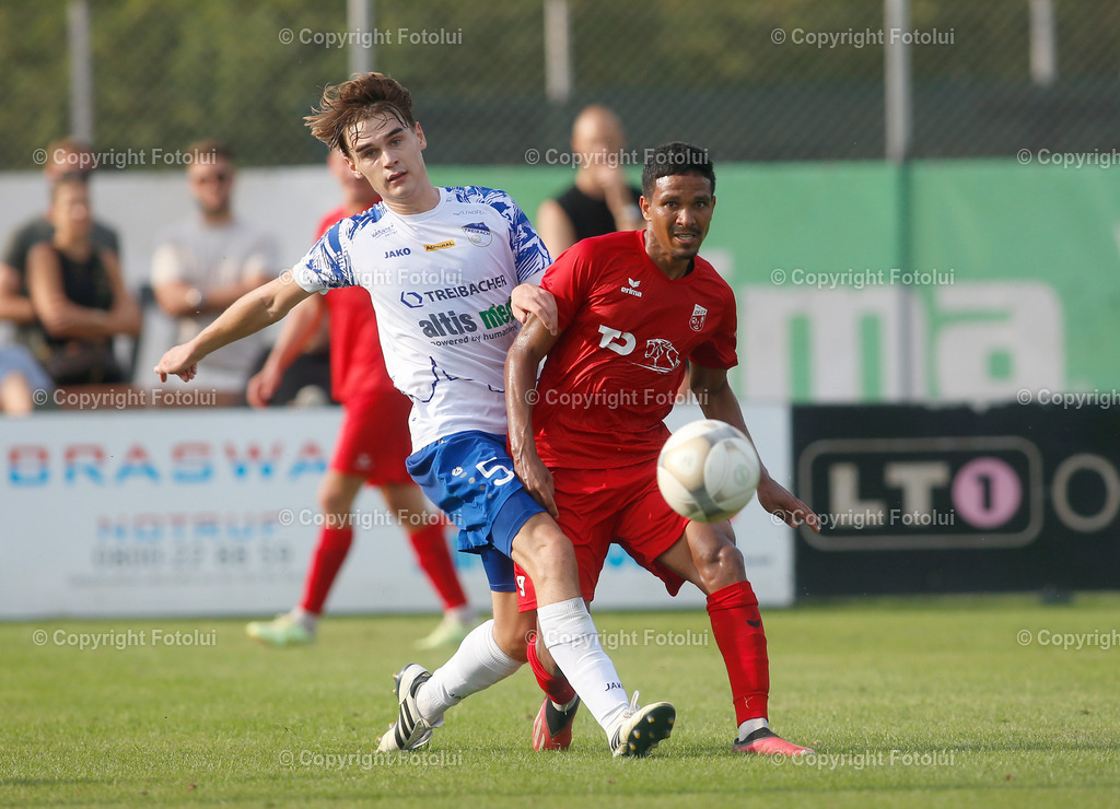 A_LUI_010924_15 | SPORT FUSSBALL REGIONALLIGA MITTE 01.09.2024 ASKOE OEDT-SK TREIBACH IM BILD :VALDIR HENRIQUE (OEDT) UND MARIUS MAIERHOFER  (TREIBACH) FOTO:FOTOLUI 