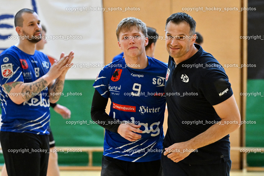 SC Ferlach vs. HSG Holding Graz | Abschied Nico Sager, #9 SAGER Nico SC Ferlach, Asistentcoach SC Ferlach Barisic Miro, SC Ferlach vs. HSG Holding Graz, SC Ferlach vs. HSG Holding Graz am 24.05.2025 in Ferlach (Ballspielhalle Ferlach), Austria, (Photo by Bernd Stefan)
