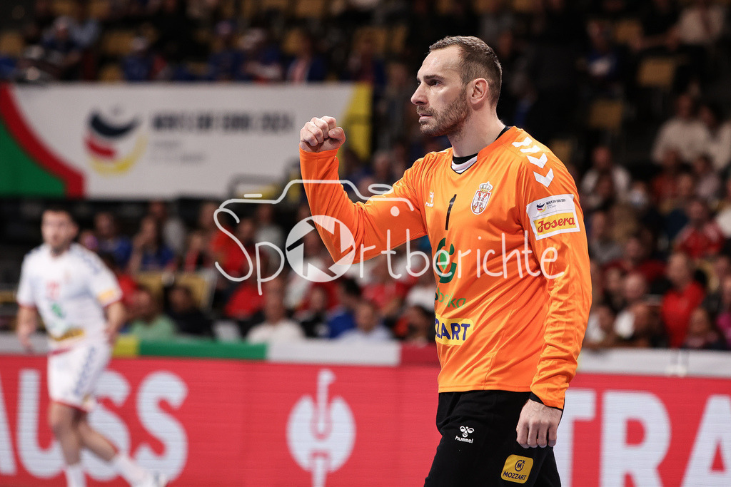 Serbien - Montenegro | Serbien Keeper Vladimir CUPARA (SRB #1) in Aktion / Freisteller / Einzelfoto / Jubel