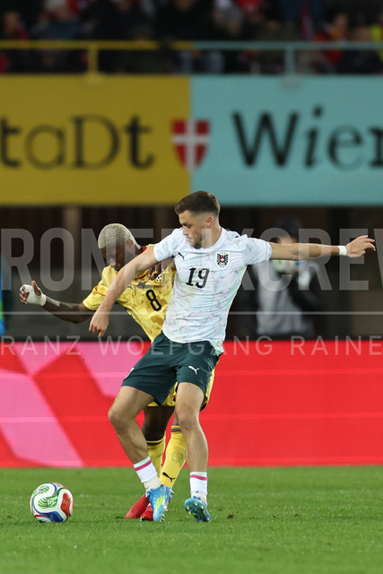 Austria vs Ghana – International Football Match    | VIENNA, AUSTRIA, 27.MAR.26 - SOCCER - OEFB international test match, Austria vs Ghana. The image shows Christoph Baumgartner (AUT) and Kwasi Sibo (Ghana).